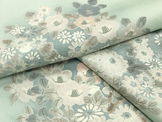 平和屋着物●上質な小紋 草花文 暈し染め 正絹 逸品 CABK2731gh