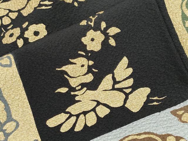 平和屋着物●訪問着 鳳凰花文 黒地 金銀彩 正絹 逸品 CABK2732gh