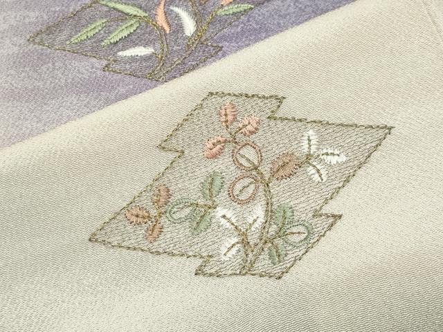 平和屋着物●訪問着 刺繍 松皮菱花文 暈し染め 金糸 鬼しぼ縮緬 正絹 逸品 CABK2755gh