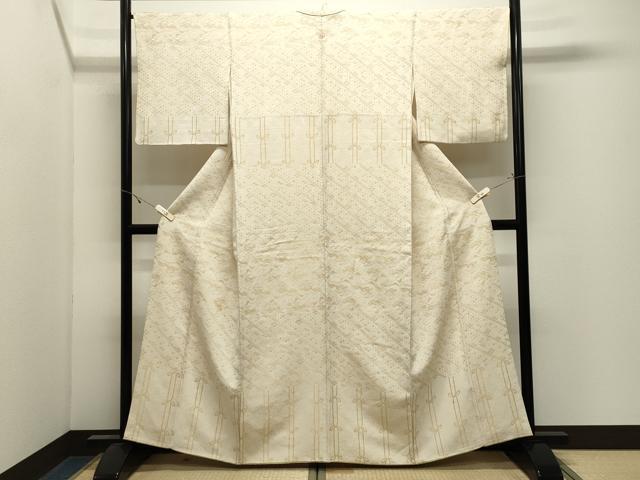 平和屋着物●訪問着 松梅花文 金通し地 西武百貨店扱い 正絹 逸品 CABK2757gh