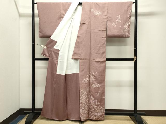 平和屋着物●訪問着 刺繍 草花文 正絹 逸品 CABK2759gh