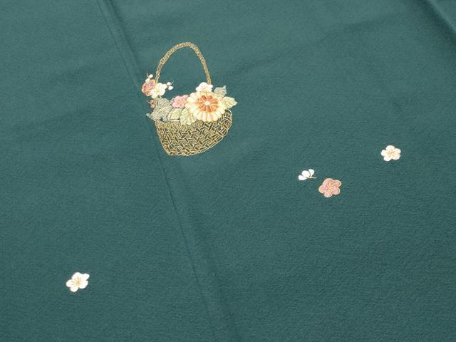 平和屋着物●訪問着 総刺繍 駒刺繍 花籠文 正絹 逸品 CABK2766gh