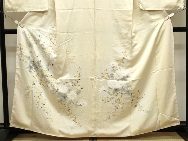 平和屋着物●訪問着 手描き 草花文 暈し染め 正絹 逸品 CABK2785gh