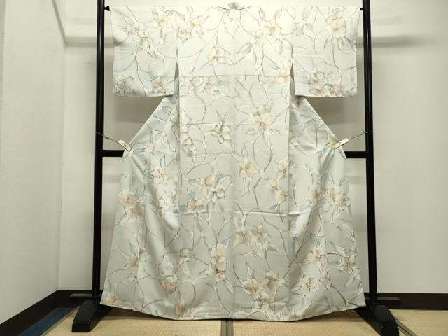 平和屋着物●染色家 岩浅公展 小紋 舞花文 正絹 逸品 CABK2786gh