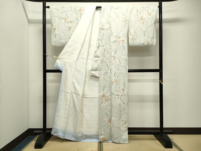 平和屋着物●染色家 岩浅公展 小紋 舞花文 正絹 逸品 CABK2786gh