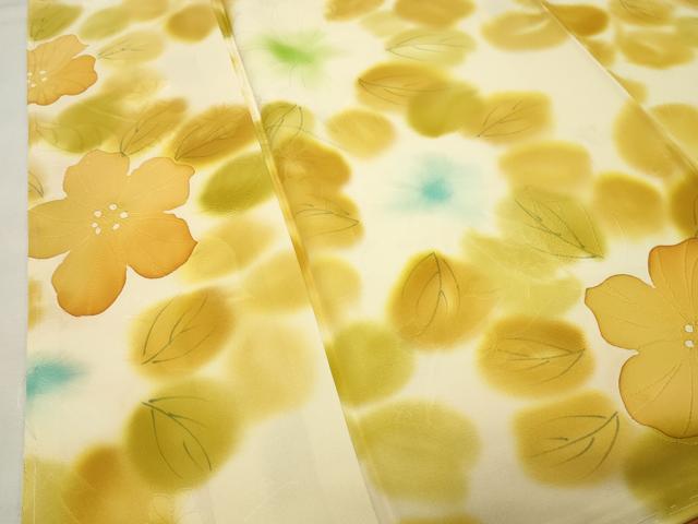 平和屋着物●上質な小紋 地紋起こし 舞花文 正絹 逸品 未使用 CABK2789gh