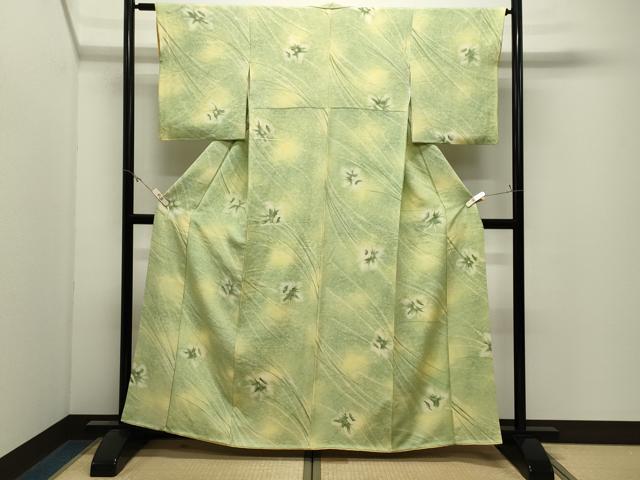 平和屋着物●上質な小紋 カトレア 正絹 逸品 CABK2791gh