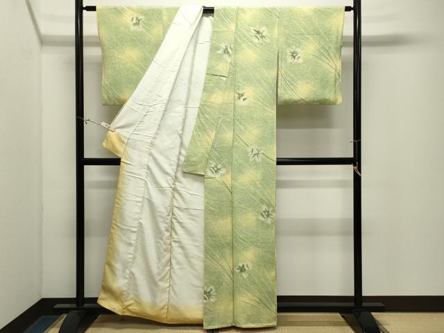 平和屋着物●上質な小紋 カトレア 正絹 逸品 CABK2791gh