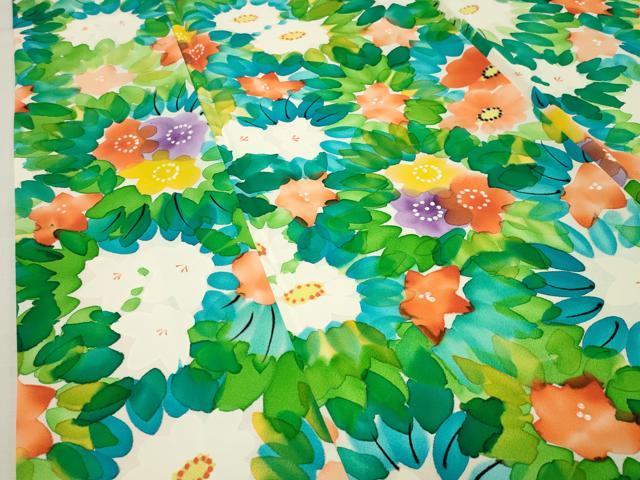 平和屋着物●上質な小紋 手描き 草花文 正絹 逸品 CABK2792gh