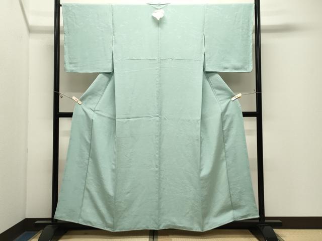 平和屋着物●上質な色無地 霞地紋 水色 正絹 逸品 未使用 CABK2794gh