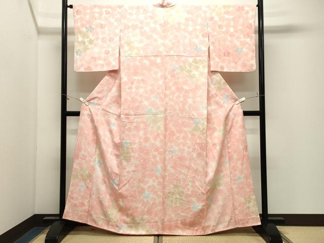平和屋着物●上質な小紋 地紋起こし 舞桜文 正絹 逸品 CABK2795gh