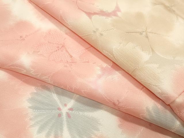 平和屋着物●上質な小紋 地紋起こし 舞桜文 正絹 逸品 CABK2795gh