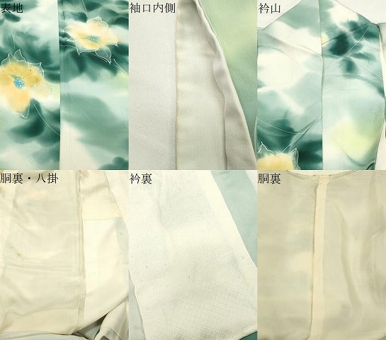 平和屋着物●上質な小紋 地紋起こし 草花文 暈し染め 正絹 逸品 CABK2798gh