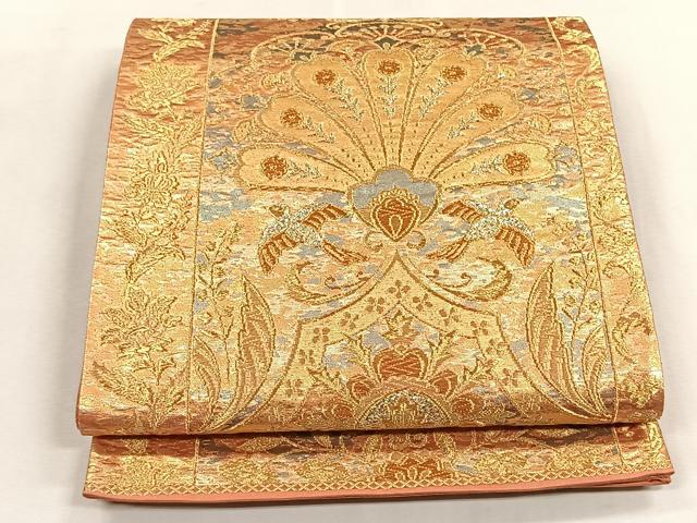 平和屋着物◎六通柄袋帯 花鳥文 金銀糸 正絹 逸品 CABK2814yk