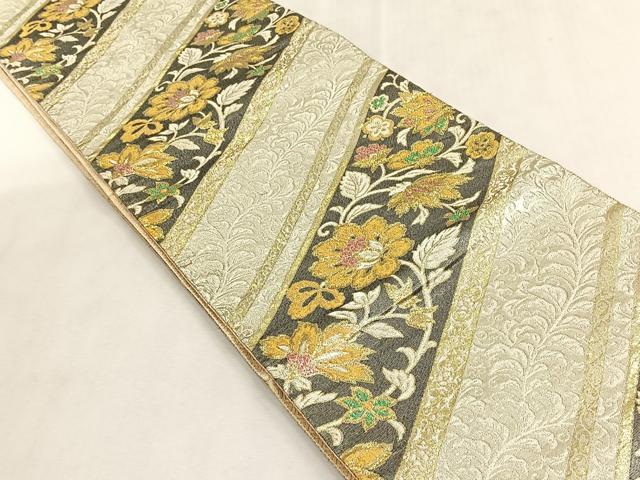 平和屋着物◎佐賀錦 六通柄袋帯 更紗花唐草文 金銀糸 正絹 逸品 CABK2819yk