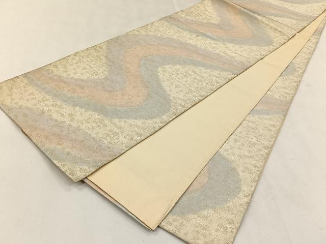 平和屋着物◎全通柄袋帯 流水文 金糸 正絹 逸品 CABK2835yk