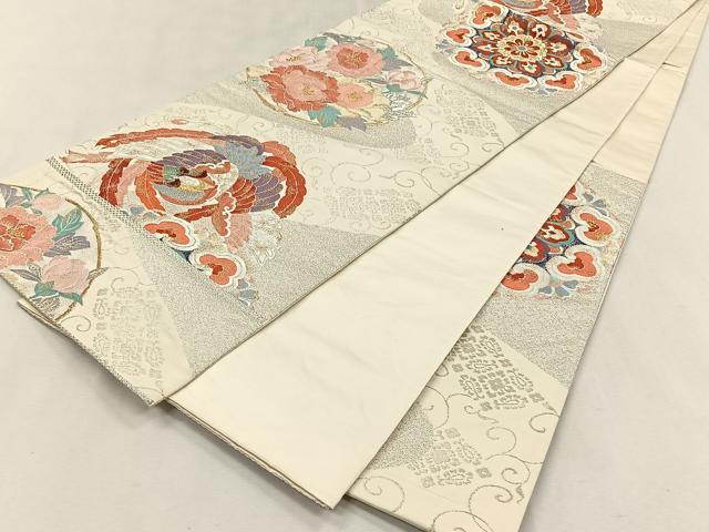 平和屋着物◎六通柄袋帯 正倉院鳳凰花文 金銀糸 正絹 逸品 CABK2838yk