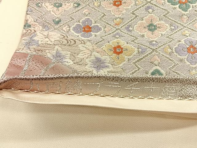 平和屋着物◎六通柄袋帯 唐織 瑞鳥花苑 九百錦プラチナ箔 正絹 逸品 CABK2845yk