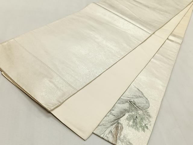 平和屋着物◎太鼓柄袋帯 作家物 手描き 風景文 正絹 逸品 CABK2857yk