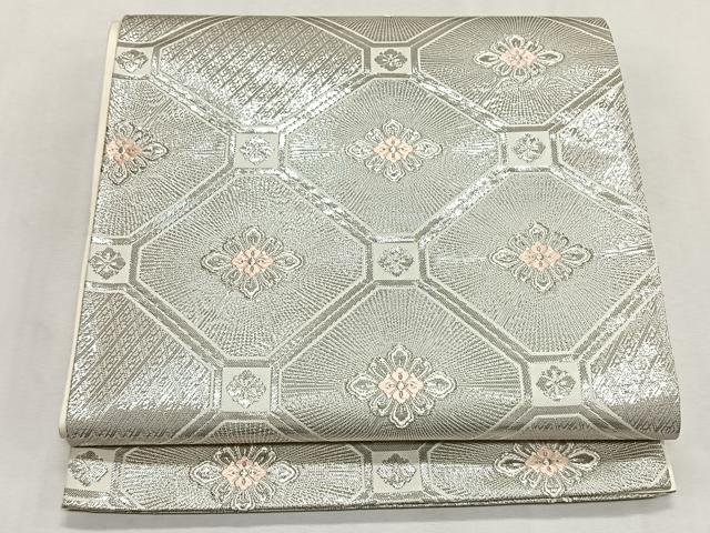 平和屋着物◎六通柄袋帯 唐織 蜀江花文 九百錦 プラチナ箔 正絹 逸品 CABK2858yk