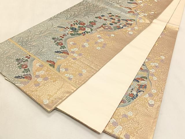 平和屋着物◎六通柄袋帯 慶長小袖文 金糸 正絹 逸品 CABK2885yk