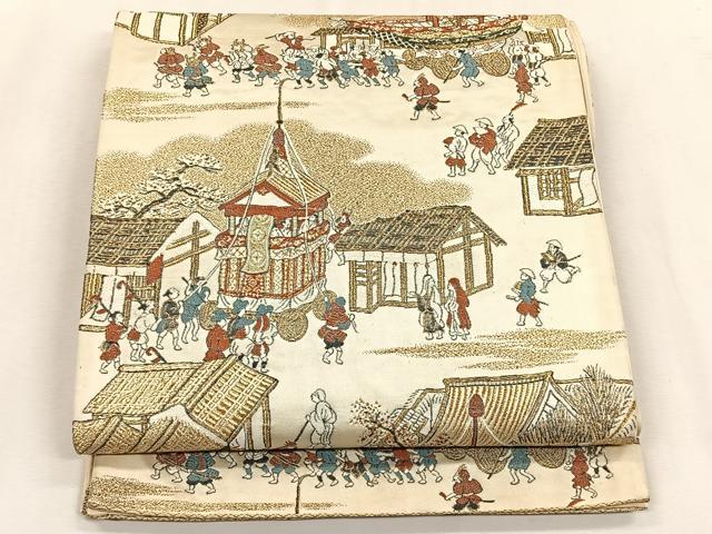 平和屋着物◎六通柄袋帯 祇園祭 金糸 正絹 逸品 CABK2906yk