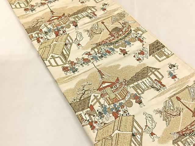 平和屋着物◎六通柄袋帯 祇園祭 金糸 正絹 逸品 CABK2906yk