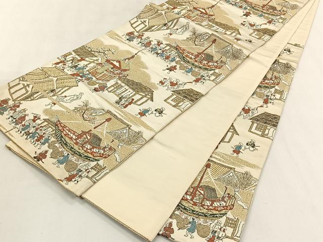 平和屋着物◎六通柄袋帯 祇園祭 金糸 正絹 逸品 CABK2906yk