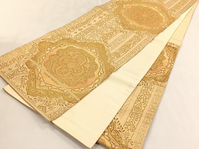 平和屋着物◎乱菊袋帯 幾何学花文 金糸 正絹 逸品 CABK2909yk