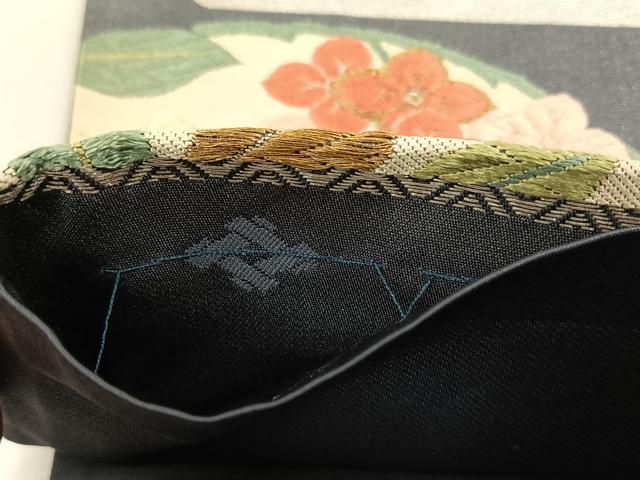 平和屋着物◎西陣 野々村織物謹製 六通柄袋帯 唐織 花丸文 金銀糸 正絹 逸品 CABK2945yk