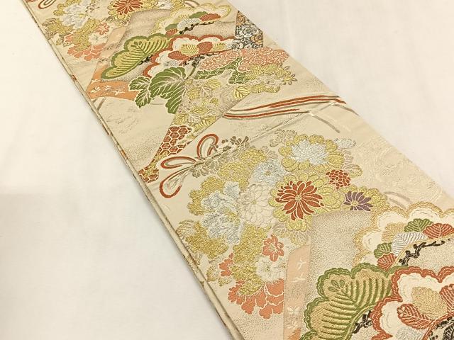 平和屋着物■アンティーク 大正ロマン 丸帯 唐織 冊子枝松文 金銀糸 正絹 逸品 CABK2950yk