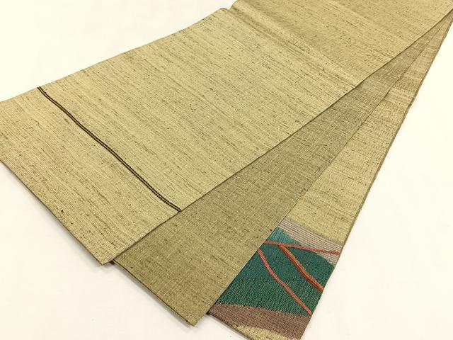 平和屋着物◎太鼓柄袋帯 紬地 抽象文 正絹 逸品 未使用 CABK2952yk