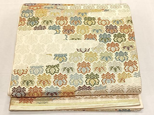 平和屋着物◎六通柄袋帯 霞桐文 金銀糸 正絹 逸品 CABK2964yk