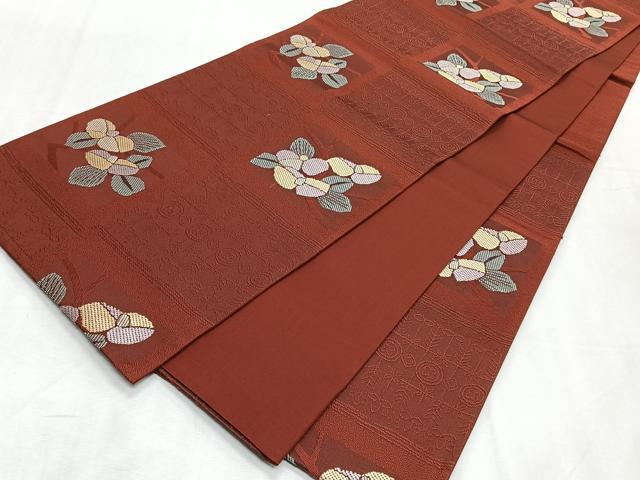 平和屋着物◎六通柄袋帯 色紙枝花文 やまと誂製 正絹 逸品 CABK2965yk