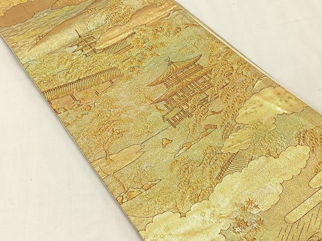 平和屋着物◎六通柄袋帯 山紫水明 京洛百景 金糸 正絹 逸品 CABK2991yk