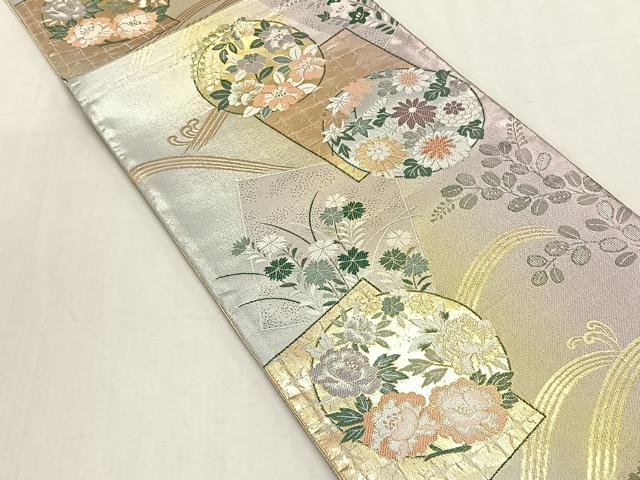 平和屋着物◎六通柄袋帯 虹彩箔百撰 琳派 金銀糸 正絹 逸品 未使用 CABK3004yk