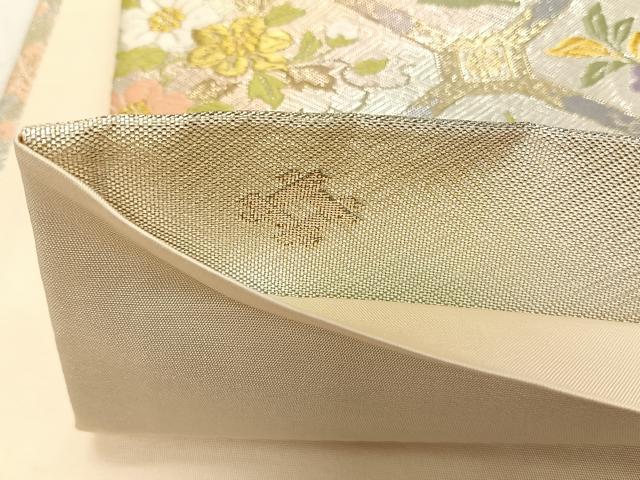 平和屋着物◎西陣 野々村織物謹製 六通柄袋帯 唐織 天井草花文 金糸 正絹 逸品 CABK3014yk