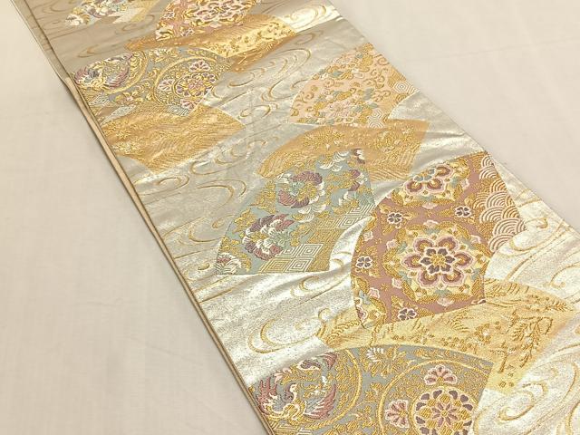 平和屋着物◎六通柄袋帯 地紙正倉院花文 金銀糸 正絹 逸品 CABK3018yk