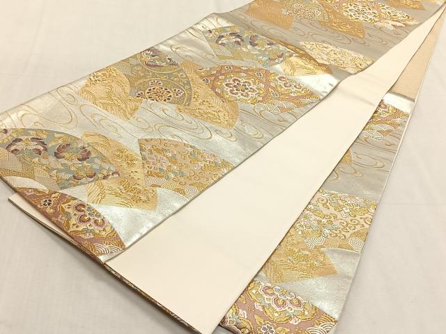 平和屋着物◎六通柄袋帯 地紙正倉院花文 金銀糸 正絹 逸品 CABK3018yk