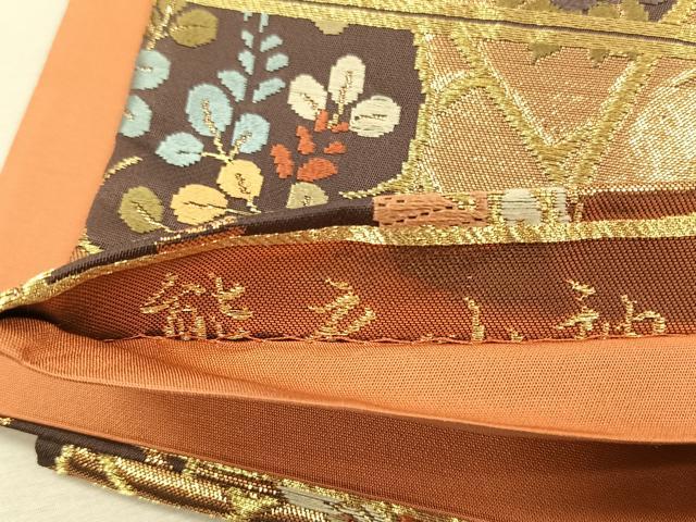 平和屋着物◎六通柄袋帯 唐織 能衣小袖 金糸 正絹 逸品 CABK3029yk