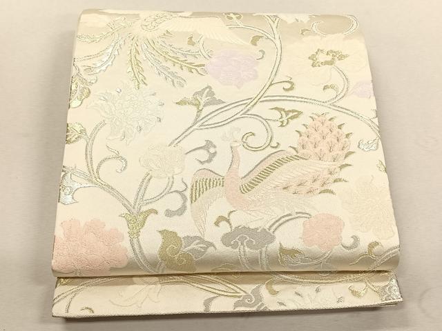 平和屋着物◎六通柄袋帯 鳳凰更紗花唐草文 金銀糸 正絹 逸品 CABK3032yk