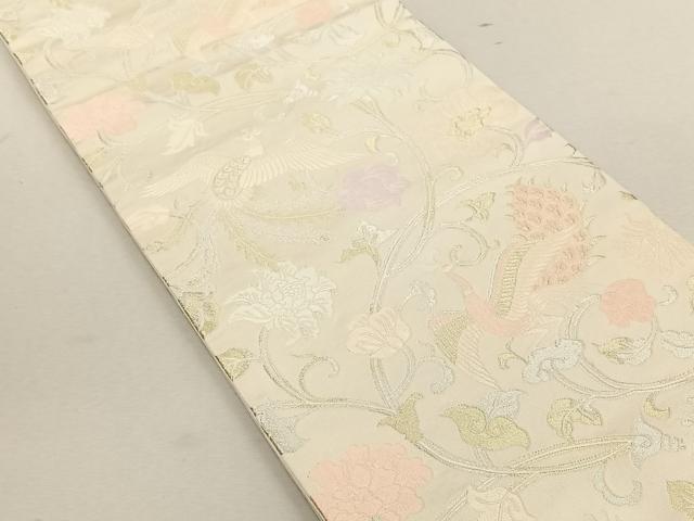 平和屋着物◎六通柄袋帯 鳳凰更紗花唐草文 金銀糸 正絹 逸品 CABK3032yk