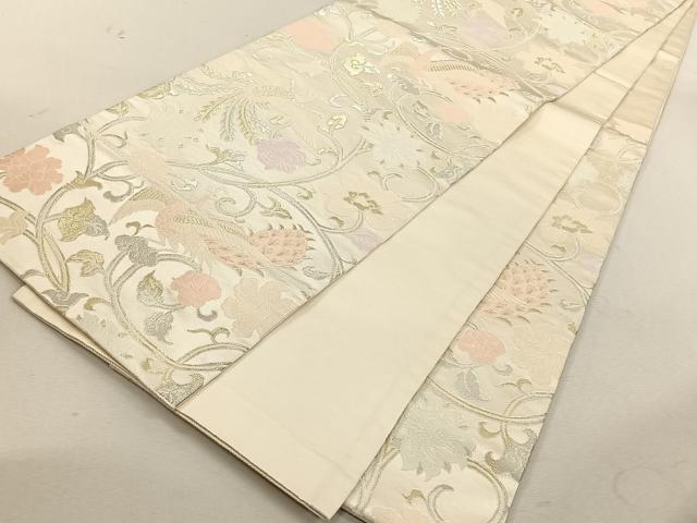 平和屋着物◎六通柄袋帯 鳳凰更紗花唐草文 金銀糸 正絹 逸品 CABK3032yk