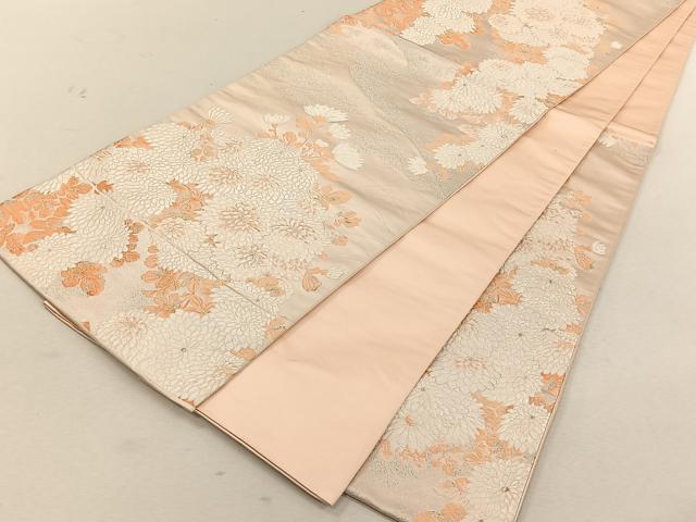 平和屋着物◎六通柄袋帯 唐織 菊 金銀糸 正絹 逸品 CABK3053yk