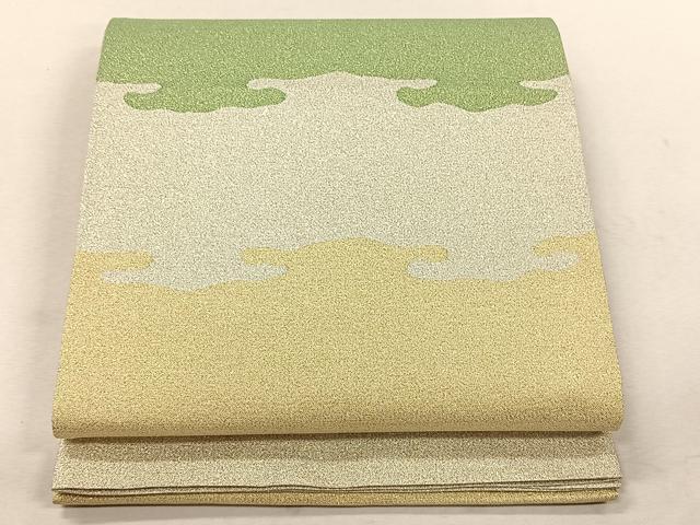 平和屋着物◎六通柄袋帯 エ霞文 金銀糸 正絹 逸品 未使用 CABK3056yk