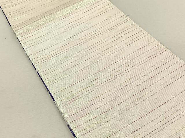 平和屋着物◎両面 全通柄袋帯 桃山 孔雀文 銀糸 正絹 逸品 CABK3060yk