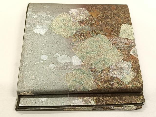平和屋着物◎六通柄袋帯色紙重ね文 金糸 正絹 逸品 CABK3067yk