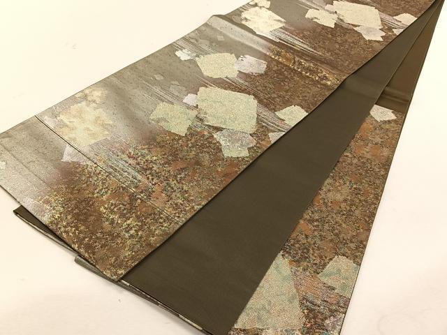 平和屋着物◎六通柄袋帯色紙重ね文 金糸 正絹 逸品 CABK3067yk