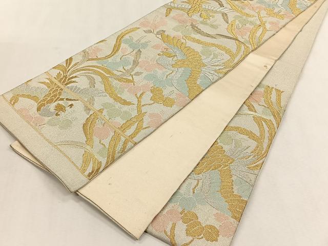 平和屋着物◎六通柄袋帯 鳳凰桐文 金銀糸 正絹 逸品 CABK3082yk