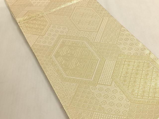 平和屋着物◎佐賀錦 全通柄袋帯 吉祥花文 金糸 正絹 逸品 未使用 CABK3097yk